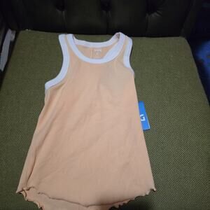 DSG Girls Small Cotton Rib Tank Peach NWT